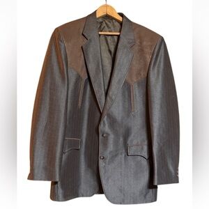 Circle S brown western style blazer jacket Size 44L / 44 Long